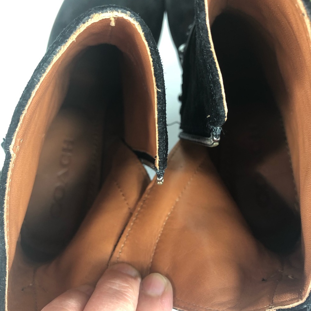 Coach black suede ankle boots floral stud size 5.5 - Picture 4 of 8